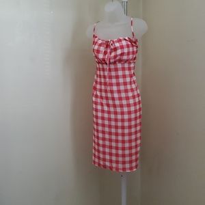 Plus Gingham Tie Front Mini Dress